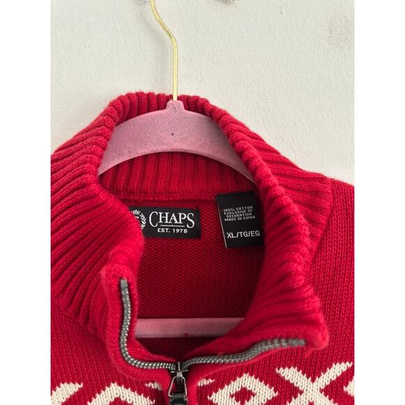 CHAPS Men's Red Pullover Sweater | Size XL - Picture 3 of 4